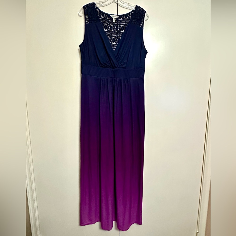 Purple Jersey Ombre Maxi Dress